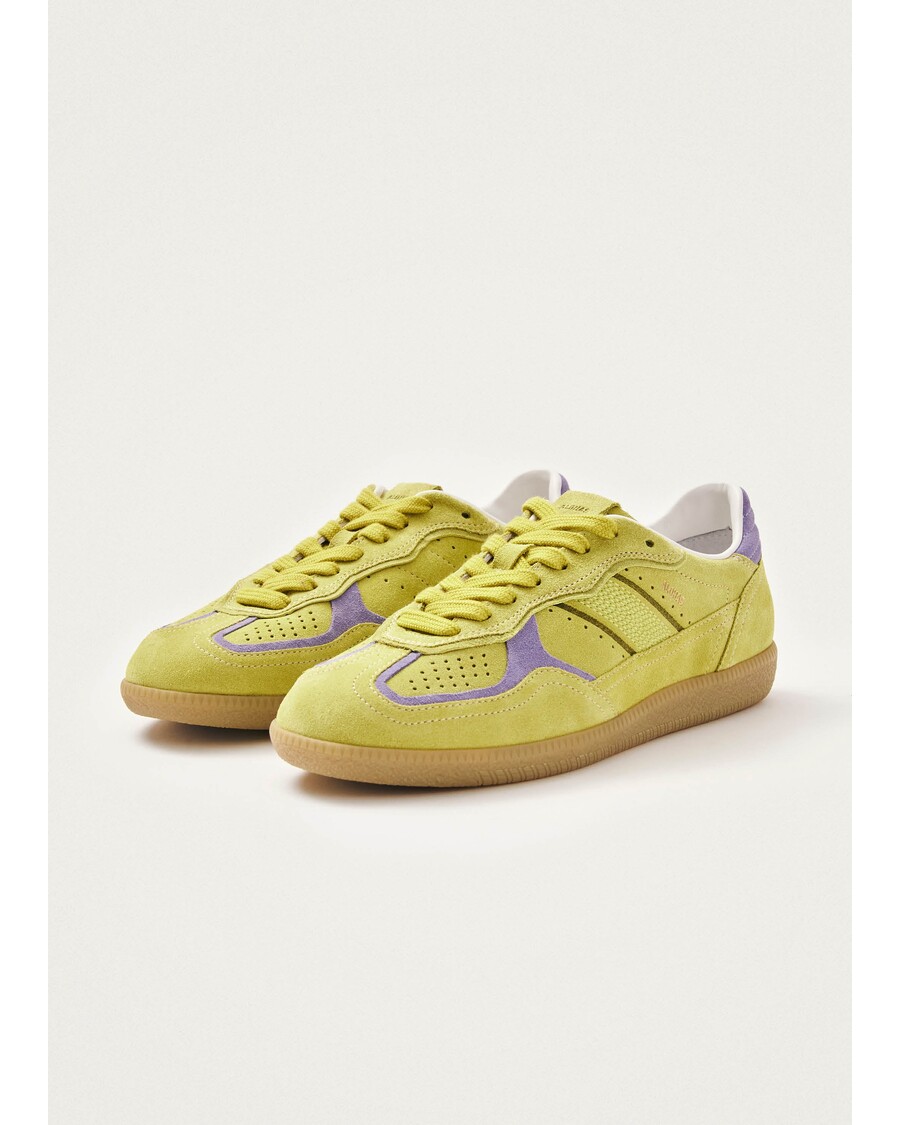 حذاء رياضي ألوهاس Tb.490 من الجلد باللون الأخضر الحمضي