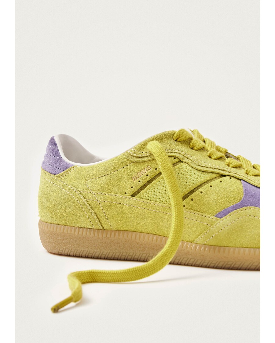 حذاء رياضي ألوهاس Tb.490 من الجلد باللون الأخضر الحمضي