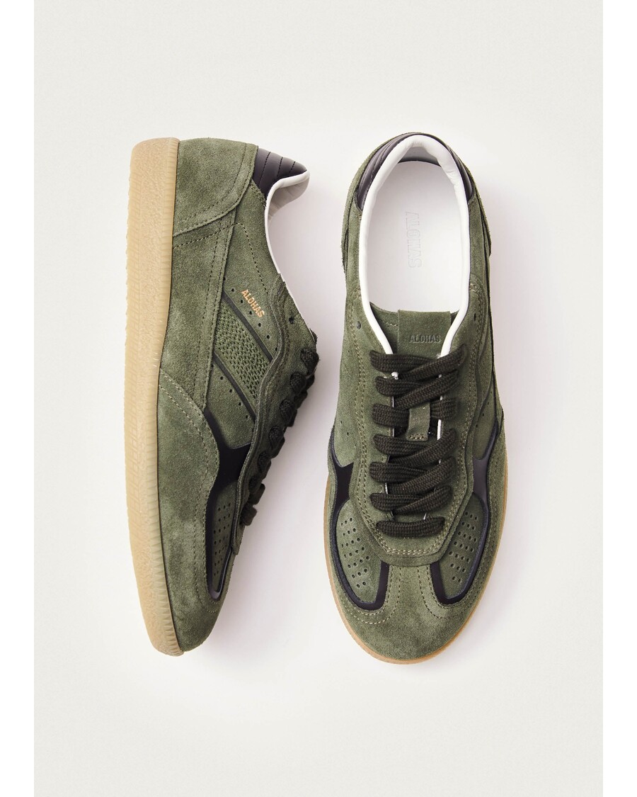 Alohas Tb.490 γεμάτα σκονισμένα πάνινα παπούτσια από δέρμα ελιάς
