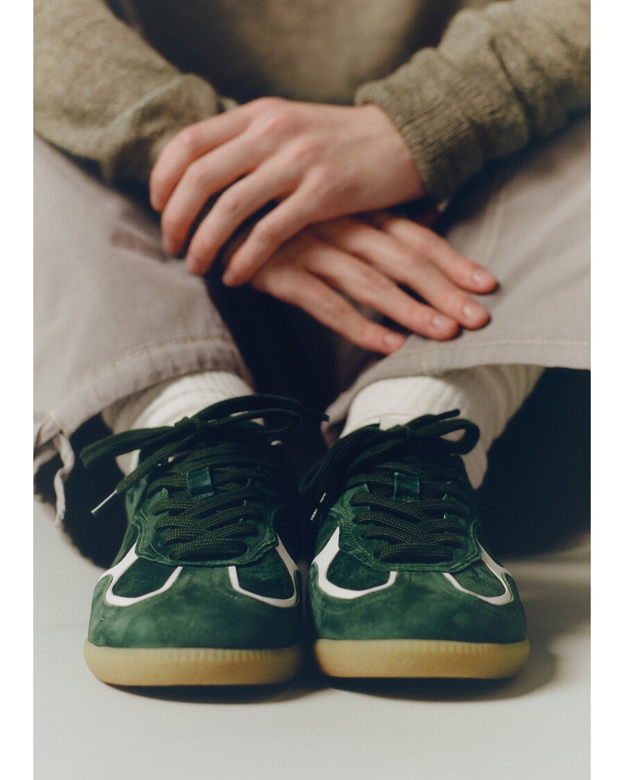 حذاء رياضي ألوهاس Tb.490 رايف فورست من الجلد باللون الأخضر