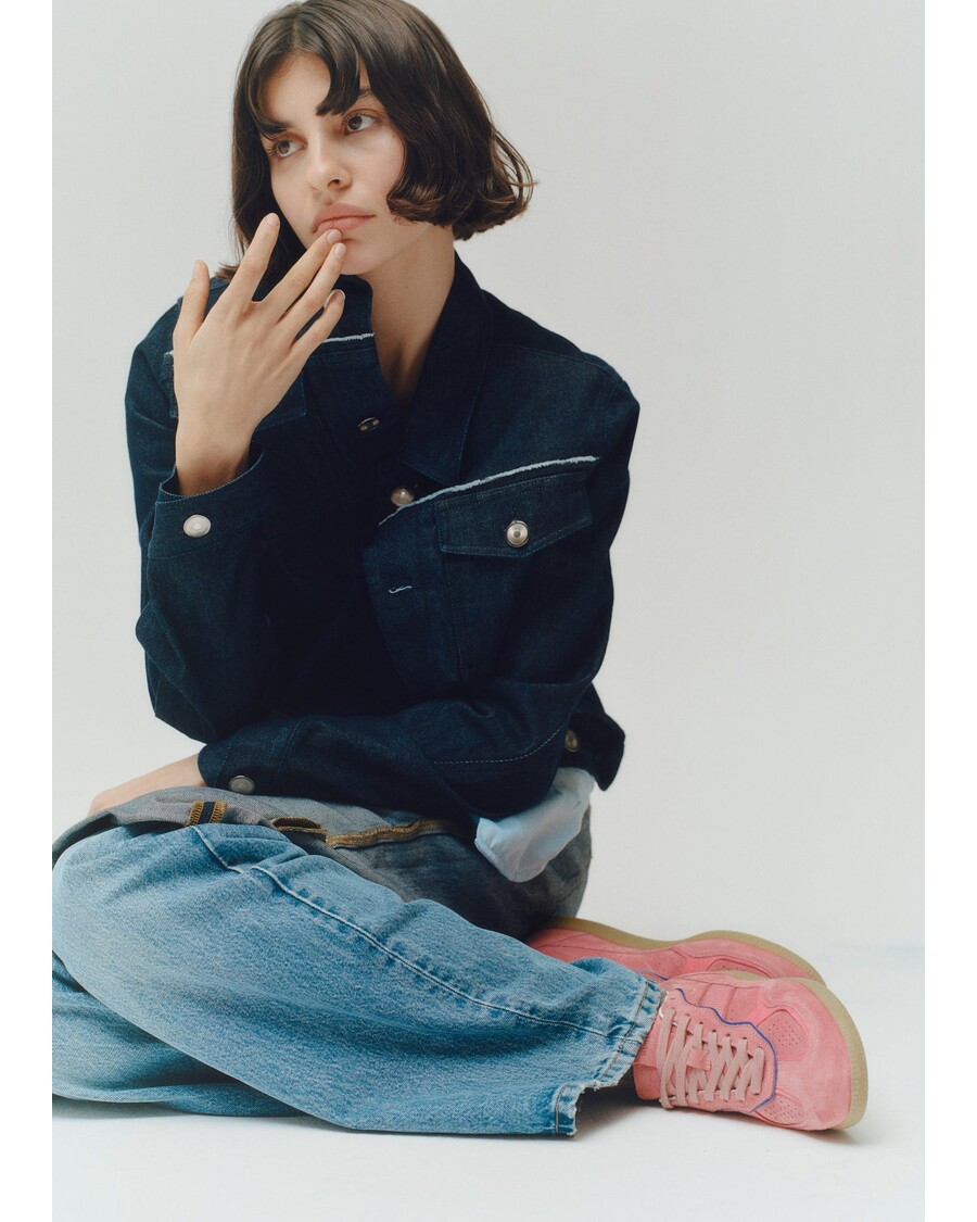 حذاء رياضي ألوهاس Tb.490 من الجلد باللون الوردي