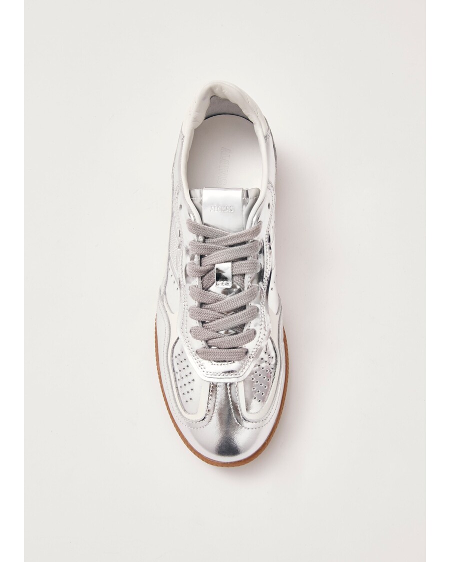 Alohas Tb.490 Rife Shimmer Silver Cream Leather Sneakers