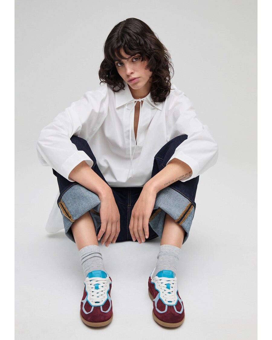 Alohas Tb.490 γεμάτα μπορντό δερμάτινα αθλητικά παπούτσια