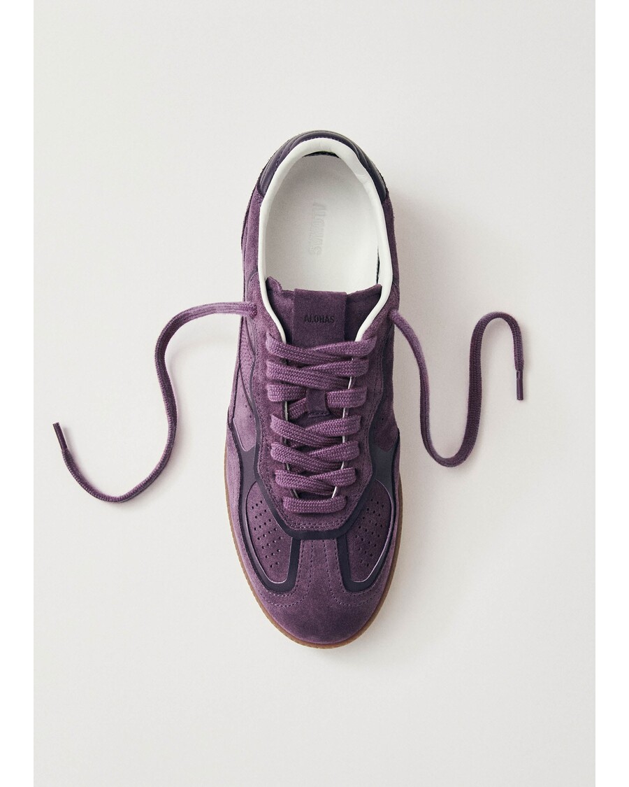 Alohas Tb.490 γεμάτα δερμάτινα πάνινα παπούτσια από λιλά