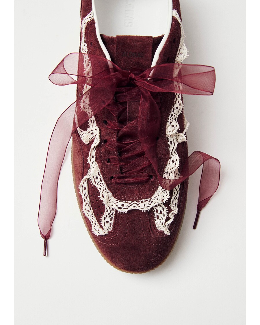 حذاء ألوهاس Tb.490 كروشيه من الجلد باللون العنابي