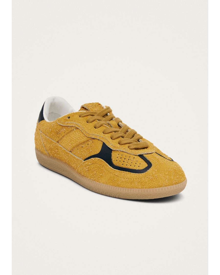 δερμάτινα πάνινα παπούτσια Alohas Tb.490 γεμάτα καστόρινα κίτρινα