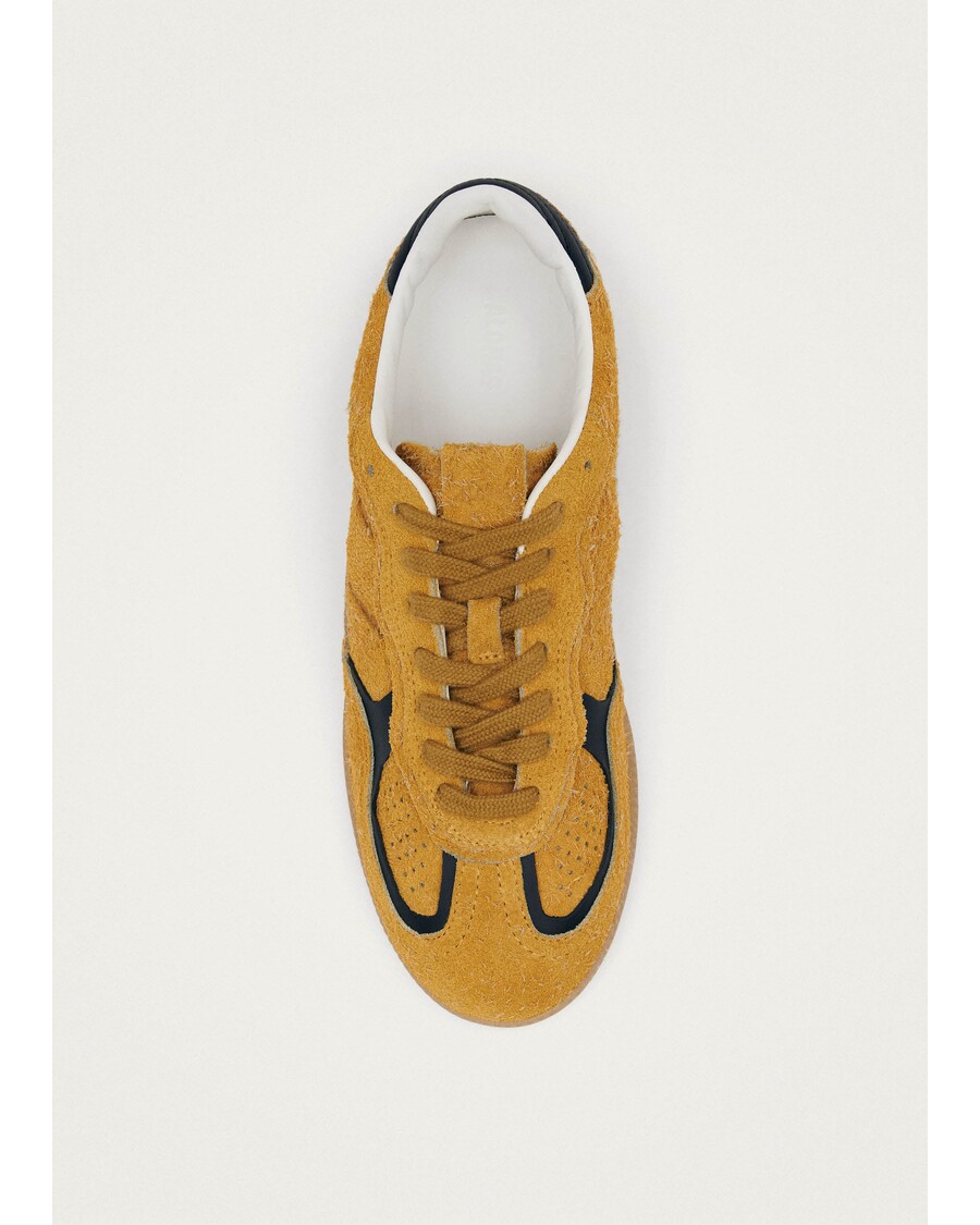 δερμάτινα πάνινα παπούτσια Alohas Tb.490 γεμάτα καστόρινα κίτρινα