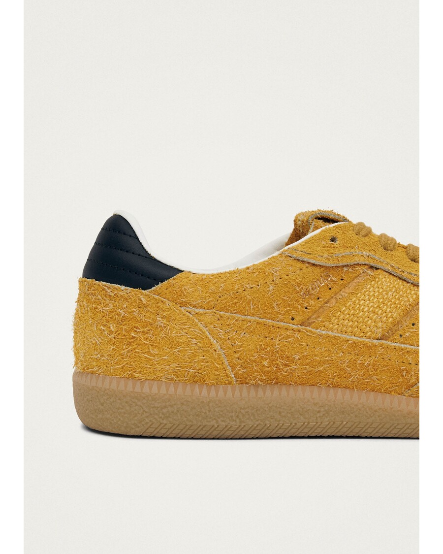 δερμάτινα πάνινα παπούτσια Alohas Tb.490 γεμάτα καστόρινα κίτρινα