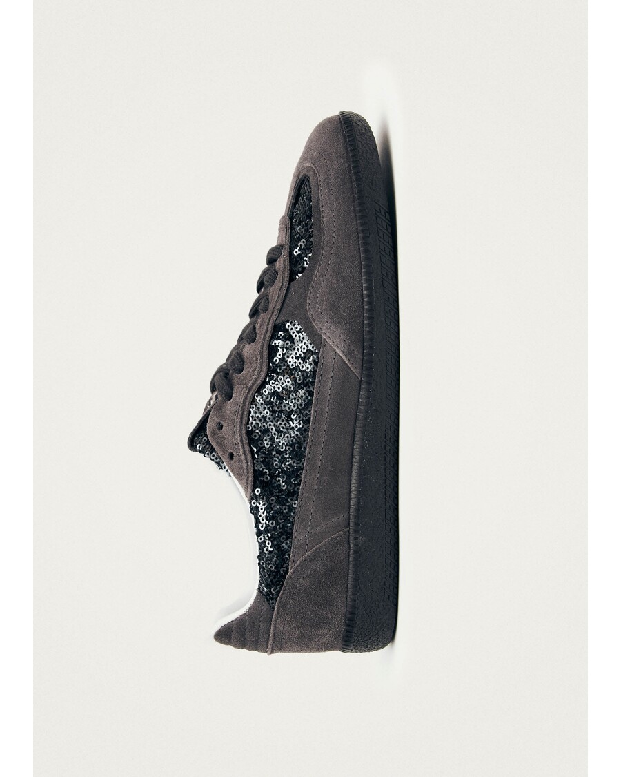 נעלי ספורט של Alohas Tb.490 נוצצות מעור אפור כהה