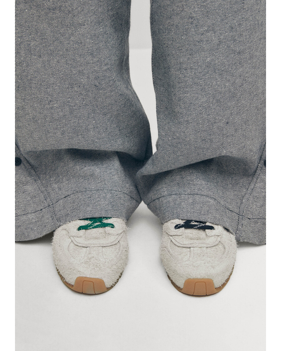 Alohas Tb.56 велурени размити светлосиви кожени маратонки