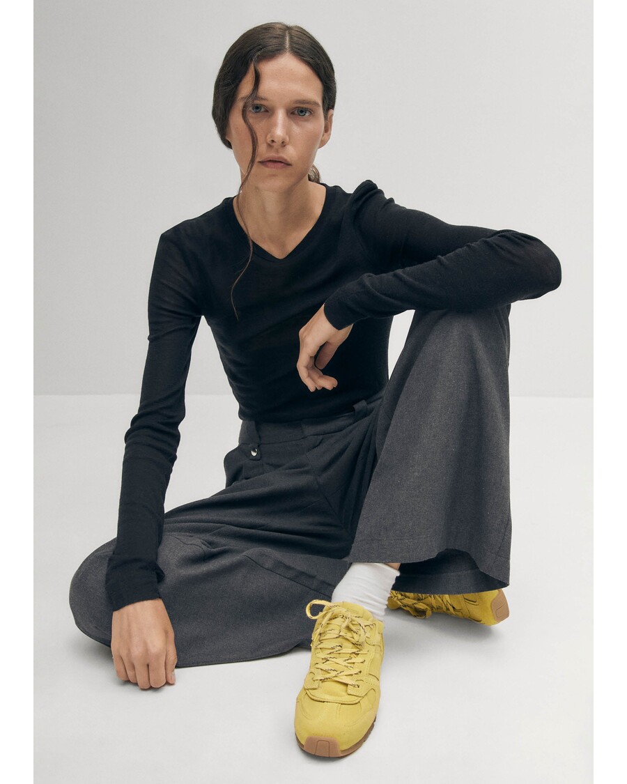 Alohas Tb.56 велурени маратонки от жълта кожа